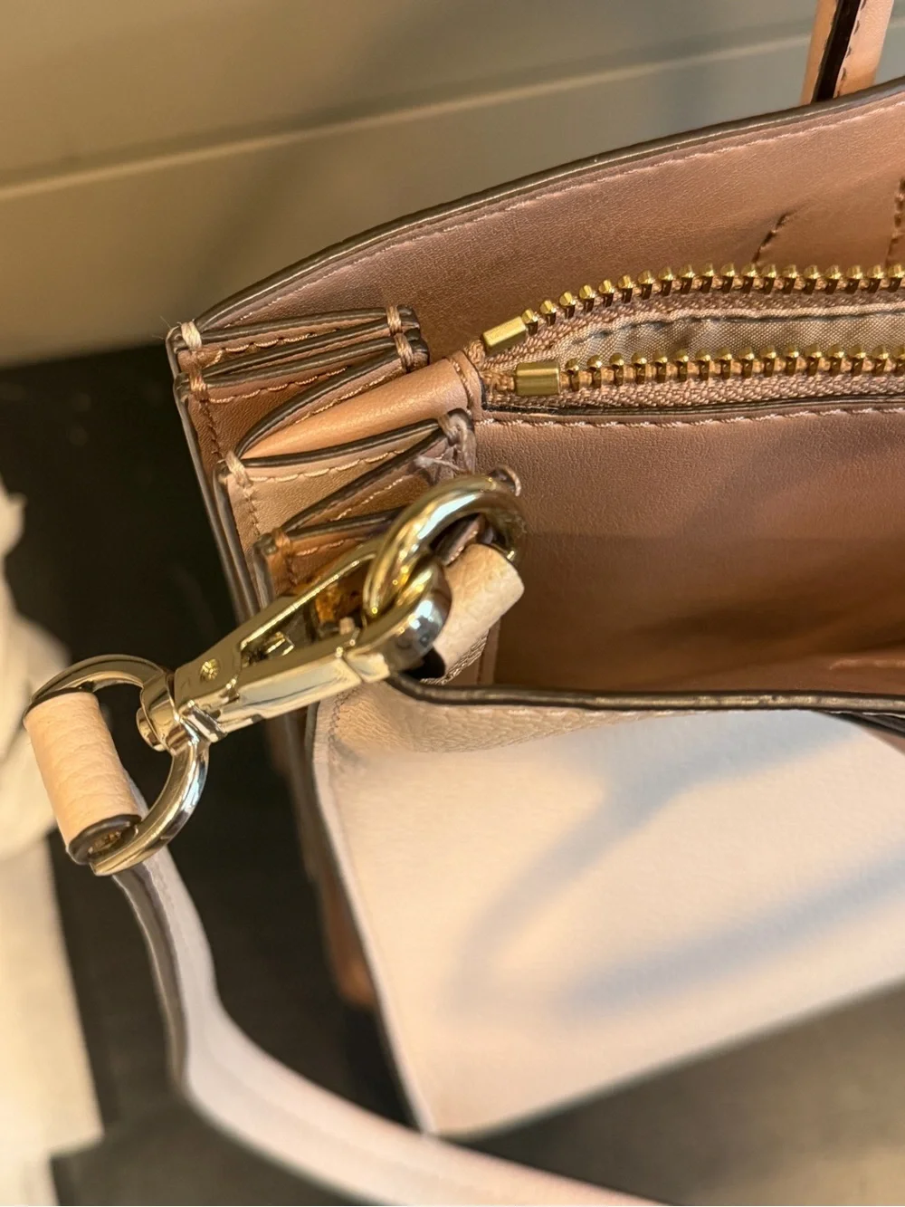Michael Kors Pale Blush Leather Satchel with Gold Hardware